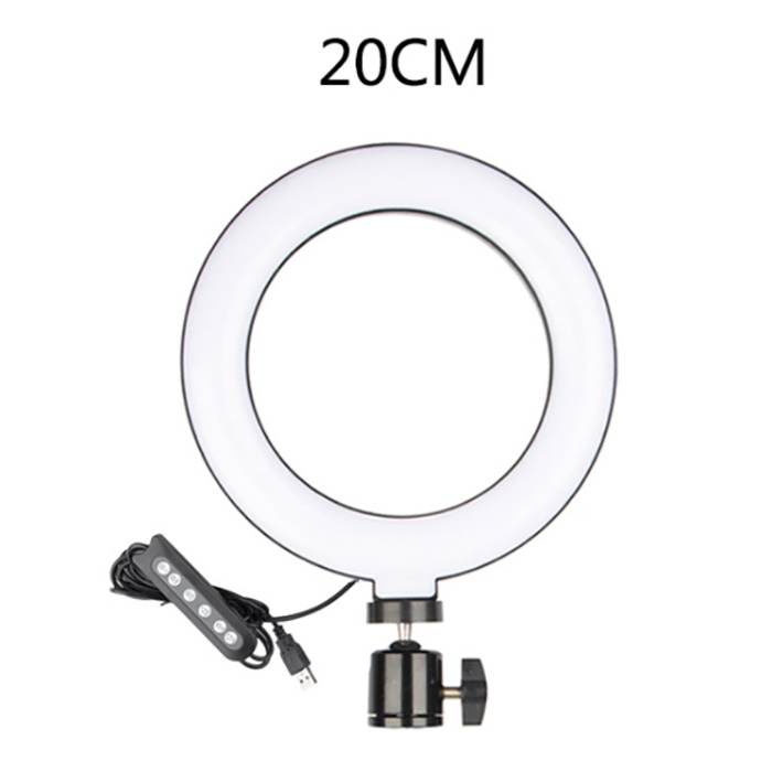DC5V USB 7 Colors Wire Control RGB Real-Time LED Ring Light Applicant for Live Broadcast and Photography